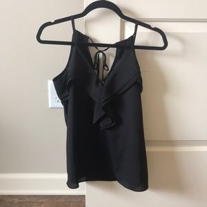 Black ruffle blouse